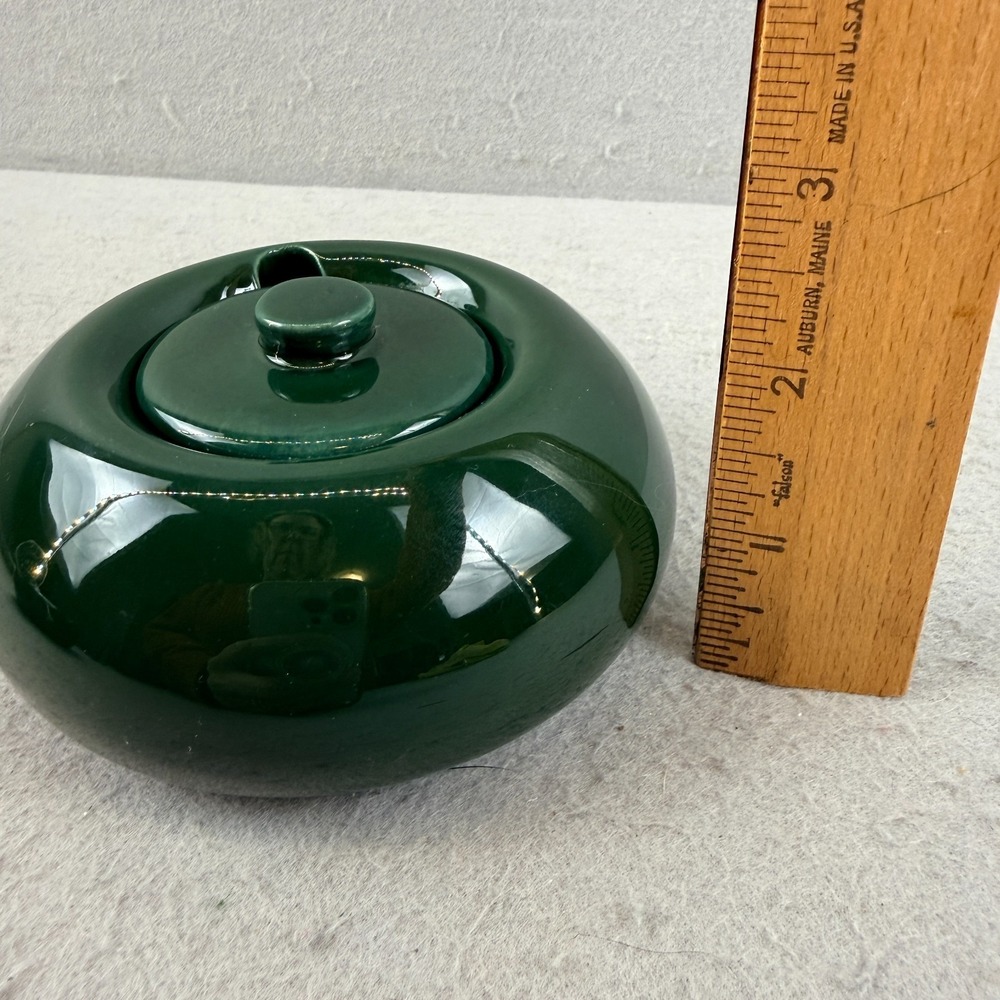 Vintage Malibu Modern Hollydale California Pottery Sugar Creamer Set Green MCM - Picture 11 of 11